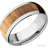LASHBROOK DESIGNS Titanium Teak Wood Inlay Band