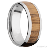 LASHBROOK DESIGNS Titanium Teak Wood Inlay Band