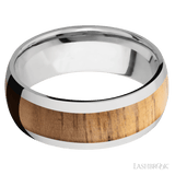 LASHBROOK DESIGNS Titanium Teak Wood Inlay Band