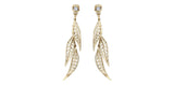 Gold Canadian Diamond Leaf Dangle Earrings
