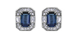 White Gold Sapphire & Diamond Earrings