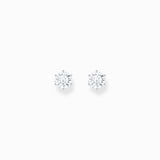 THOMAS SABO Silver ear studs with big, white zirconia