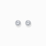THOMAS SABO Silver halo ear studs with white zirconia