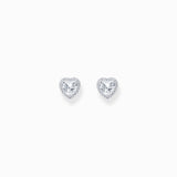 THOMAS SABO Silver heart-shaped halo ear studs with white zirconia