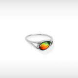 KORITE Essentials teardrop ammolite ring in sterling silver