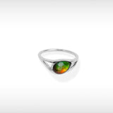 KORITE Essentials teardrop ammolite ring in sterling silver