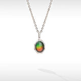 KORITE Essentials oval ammolite pendant in sterling silver