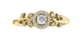 Gold Canadian Diamond Halo Leaf Ring