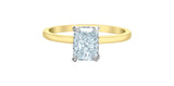 Lab Created Diamond Radiant Solitaire Ring 14kt - 1.50ct