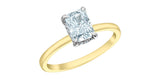 Lab Created Diamond Radiant Solitaire Ring 14kt - 1.50ct