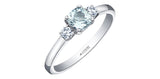 Maple Leaf Diamonds - Aquamarine Ring