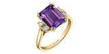 Maple Leaf Diamonds - Amethyst Ring