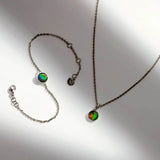 KORITE Essentials round ammolite pendant in sterling silver