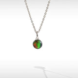 KORITE Essentials round ammolite pendant in sterling silver