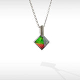 KORITE Essentials square ammolite pendant in sterling silver