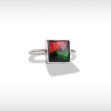 KORITE Essentials square ammolite ring in sterling silver