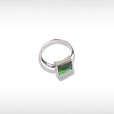 KORITE Essentials square ammolite ring in sterling silver