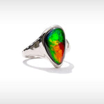 Waves Ammolite Ring in Sterling Silver
