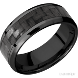 LASHBROOK DESIGNS Zirconium Carbon Fibre Inlay Band