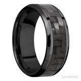 LASHBROOK DESIGNS Zirconium Carbon Fibre Inlay Band