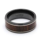 LASHBROOK DESIGNS Zirconium Desert Ironwood Inlay Band
