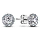 Canadian Diamond Halo Stud Earrings .51ct