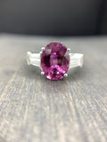 18KT PURPLE SAPPHIRE DIAMOND RING