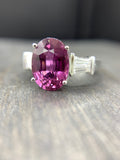 18KT PURPLE SAPPHIRE DIAMOND RING