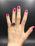 18KT RUBELLITE TOURMALINE DIAMOND RING