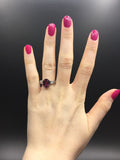 18KT PURPLE SAPPHIRE DIAMOND RING
