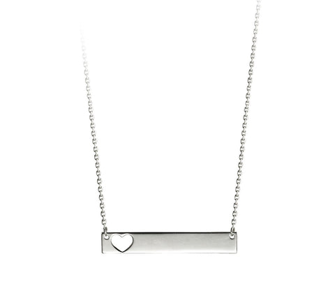 Bella Collection - 10kt White Gold ID Necklace