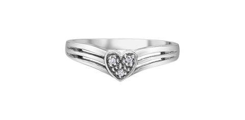 10kt White Gold Diamond Heart Ring