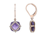 Rose Gold Amethyst & Diamond Earrings
