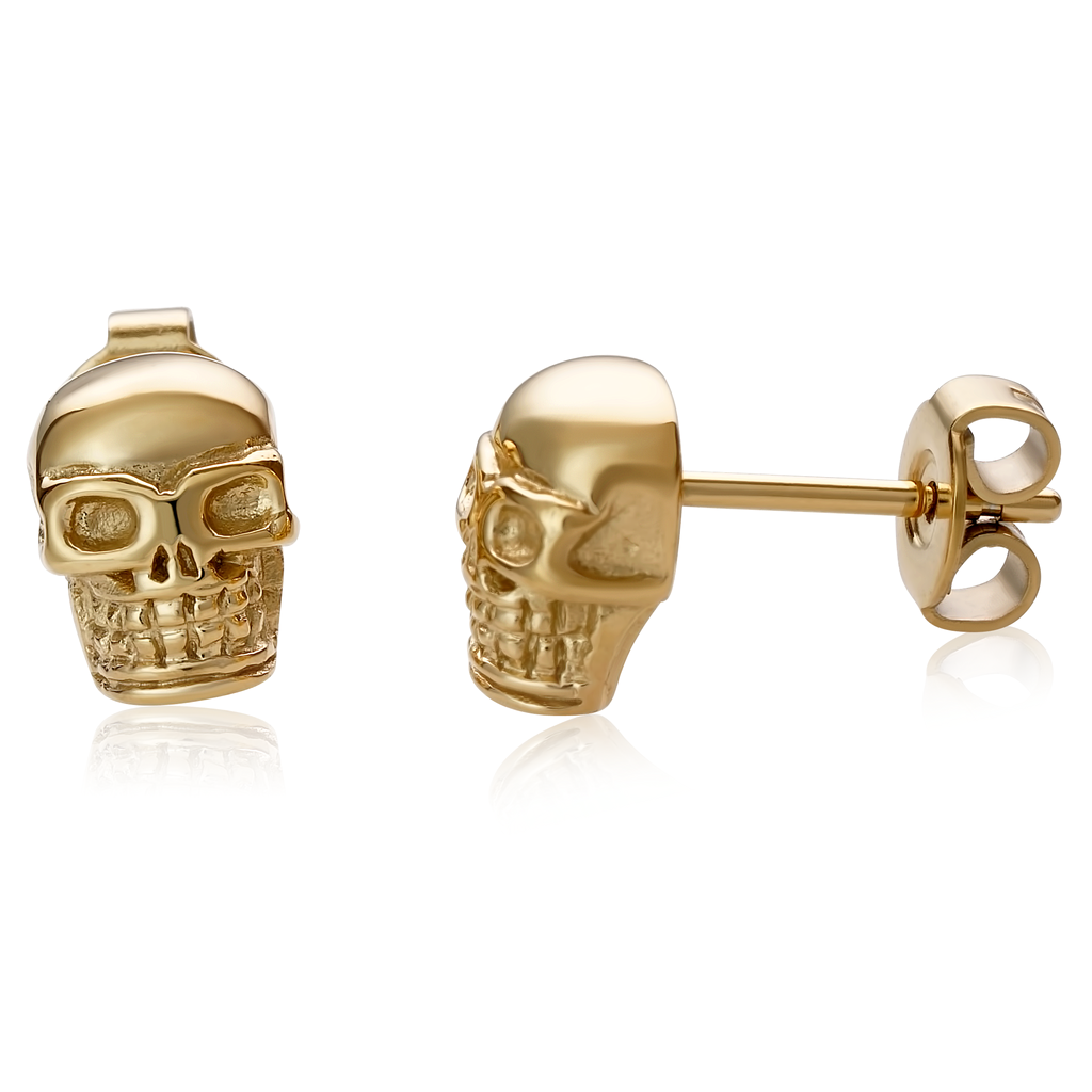 Gold skull earrings store