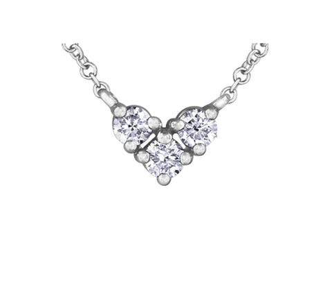 10kt White Gold Diamond Heart Necklace