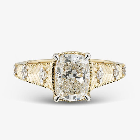 Lab Grown Diamond Cushion Ring 14kt - 4.01ct