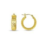 Yellow Gold Mesh Hoop Earrings