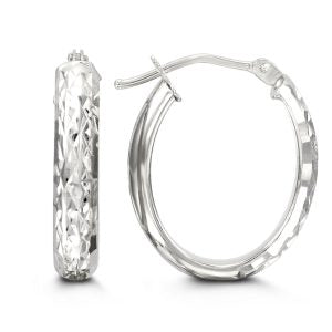 Bella Collection - White Gold Hoop Earrings