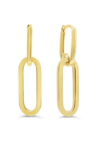 Bella Collection - Yellow Gold Hoop Drop Earrings