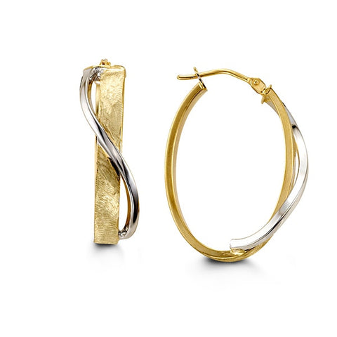 Two-tone Gold Hoop Earrings