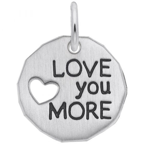 Sterling Silver Love You More Tag Charm