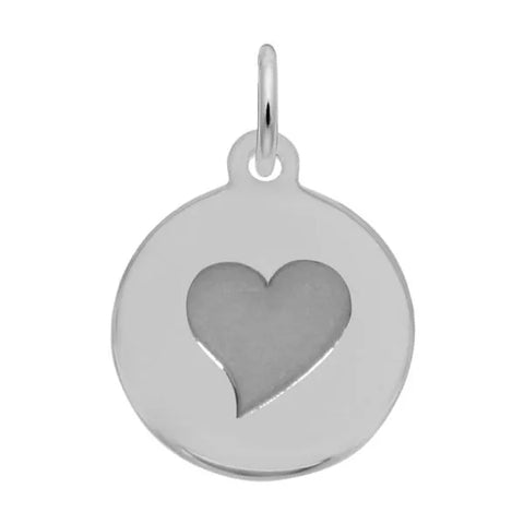Sterling Silver Disc Charm Heart