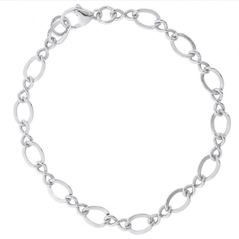 Sterling Silver Large Figure Eight Link Classic Bracelet