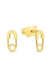 10kt Yellow Gold Safety pin Baby Stud Earrings