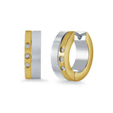 ITALGEM STEEL BEZEL CZ EARRINGS