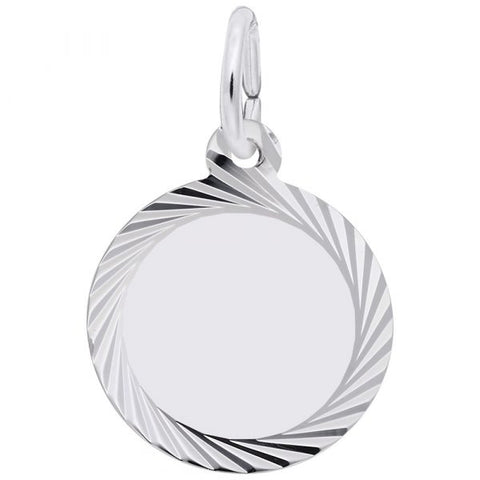 Sterling Silver Extra Small Diamond Faceted Disc Pendant