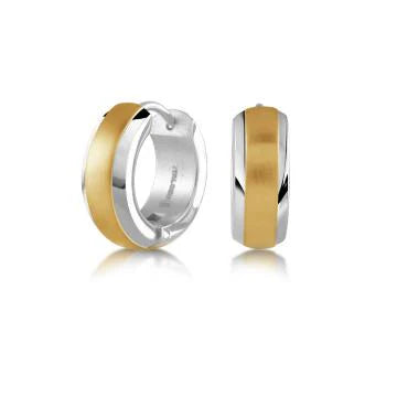 ITALGEM STEEL HUGGIE EARRINGS