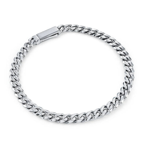 ITALGEM STEEL 4.6MM CURB BRACELET