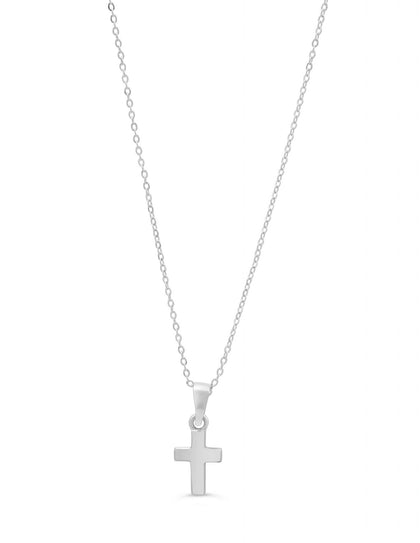 10kt White Gold Cross Baby Necklace