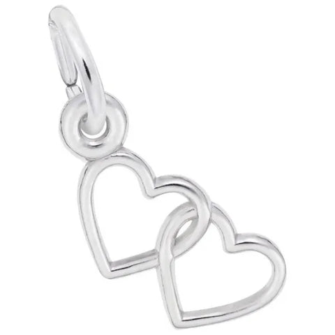Sterling Silver Two Open Hearts